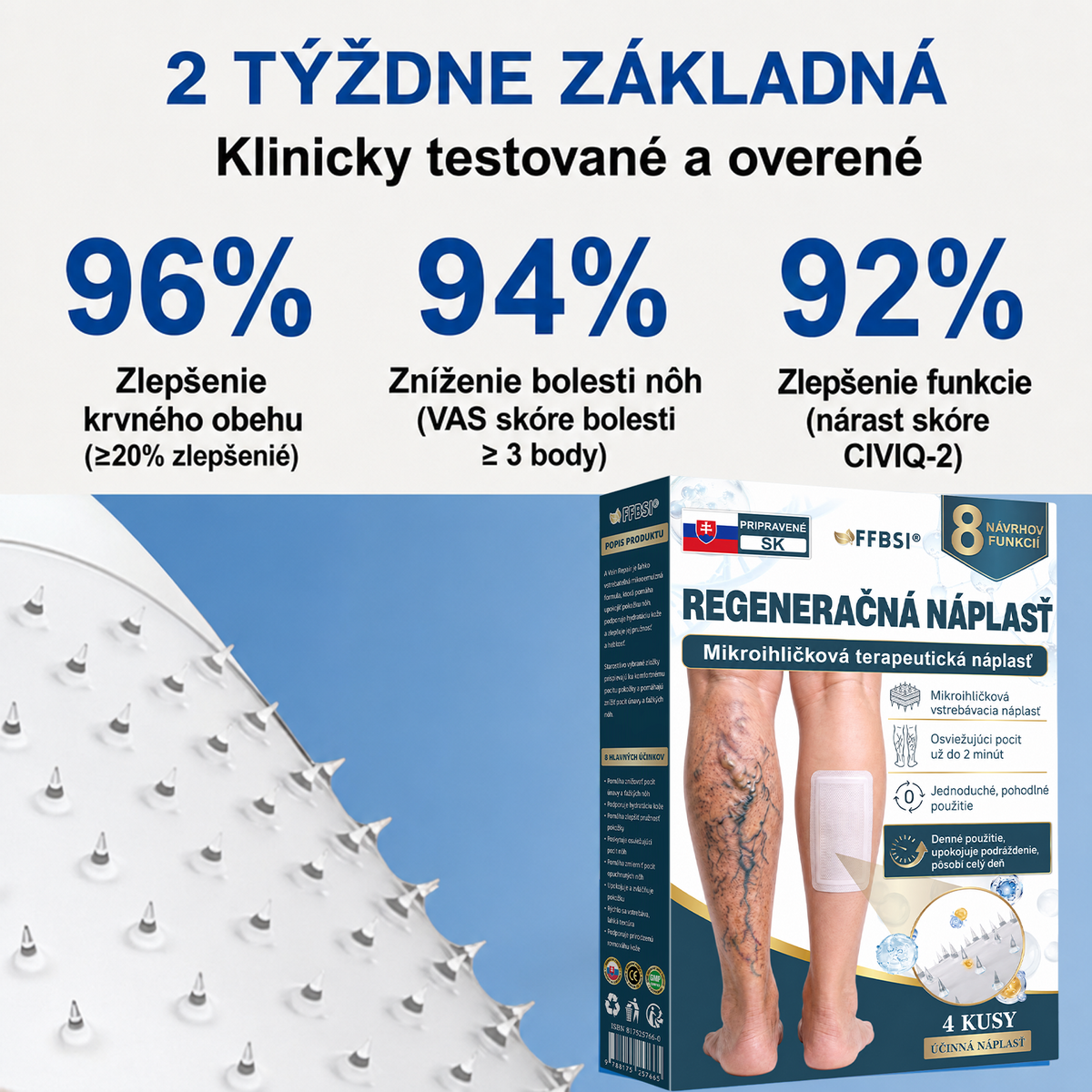🎉 IBA DNES – VÝNIMOČNÁ PONUKA! 🔥 Pridajte ďalšie balenie náplastí na starostlivosť o nohy FFBSI® a získajte AŽ 50 % ZĽAVU! ✨ ⭐ Viac náplastí – pohodlnejšie pokračovať v pravidelnej starostlivosti o nohy! 💚 ⏰ Nepremeškajte – ponuka platí obmedzený čas!