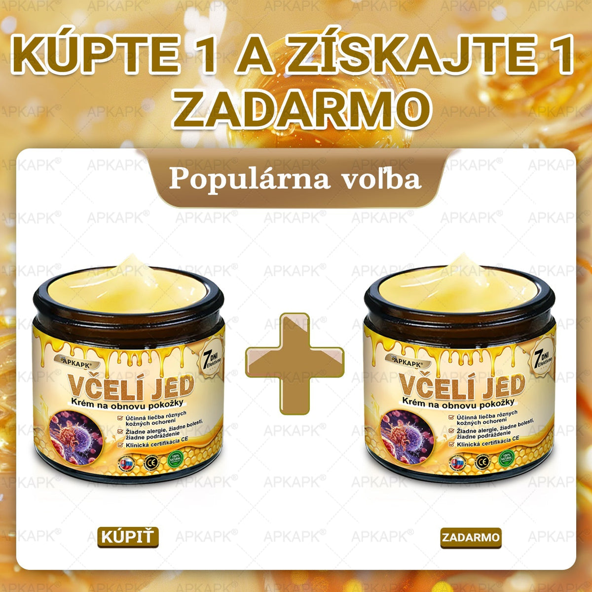 🎄APKAPK® Včelí jed regeneračný krém na pokožku 🔥 Vyvinuté na Slovensku, vyrobené a dodávané zo Slovenska