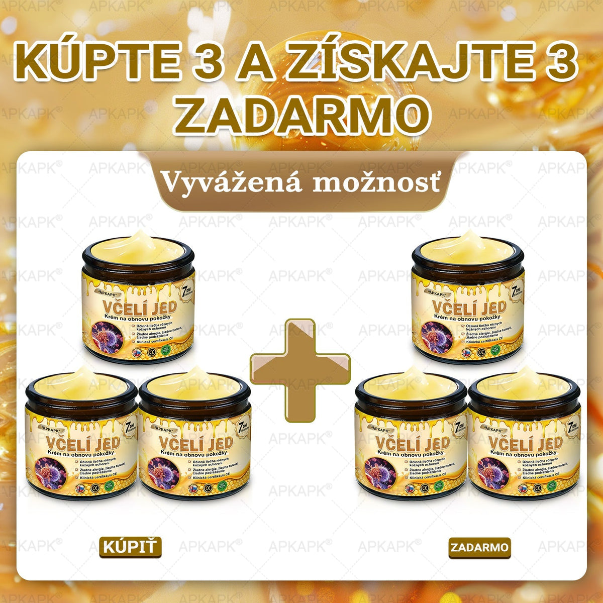 🎄APKAPK® Včelí jed regeneračný krém na pokožku 🔥 Vyvinuté na Slovensku, vyrobené a dodávané zo Slovenska