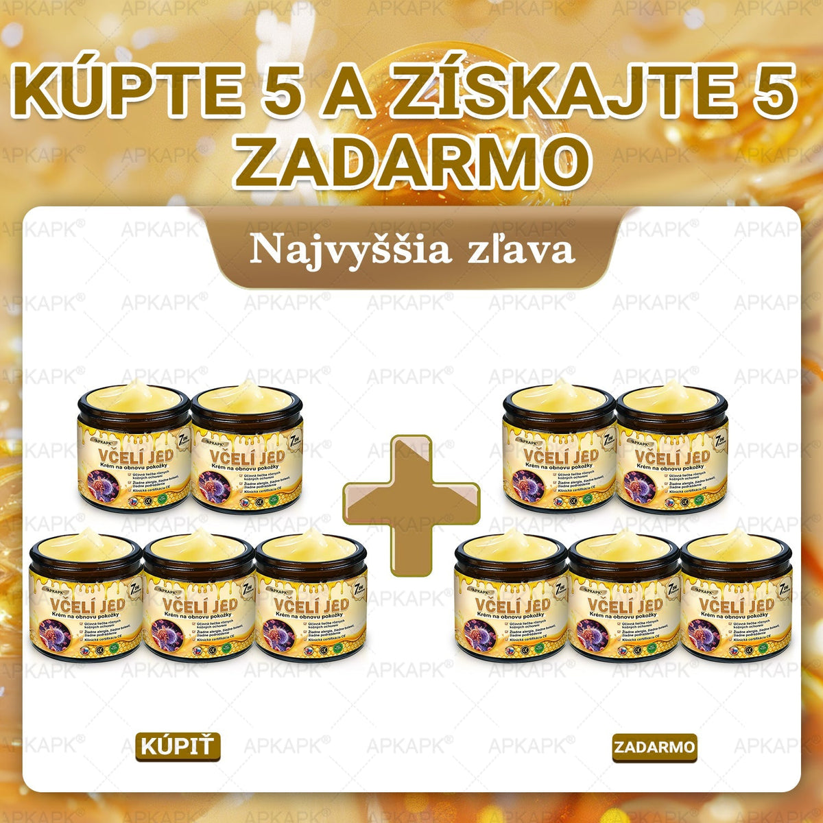 🎄APKAPK® Včelí jed regeneračný krém na pokožku 🔥 Vyvinuté na Slovensku, vyrobené a dodávané zo Slovenska